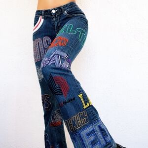 Vintage Carl Banks Jeans Women Blue Bootcut NBA Hardwood Classic Jeans